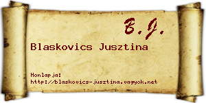Blaskovics Jusztina névjegykártya