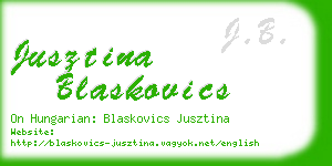jusztina blaskovics business card